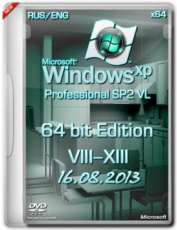 Иконка Windows XP Professional x64 Edition SP2 VL SATA AHCI VIII-XIII (2013) Английский + Русский