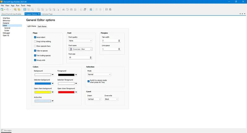 Настройки программы