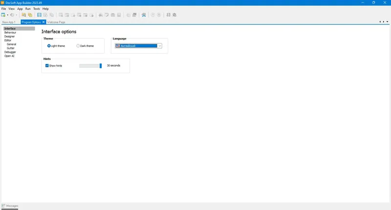 Настройки программы