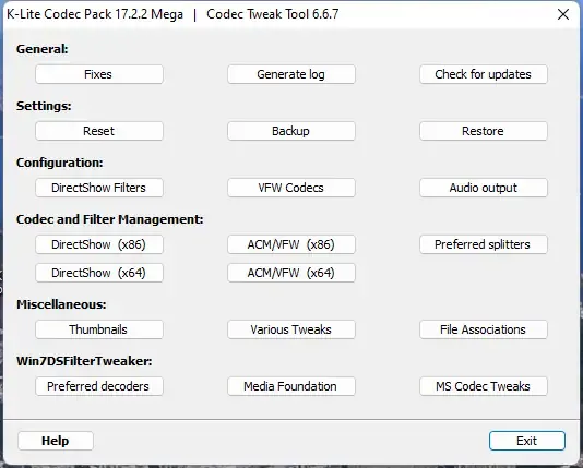 Настройки программы