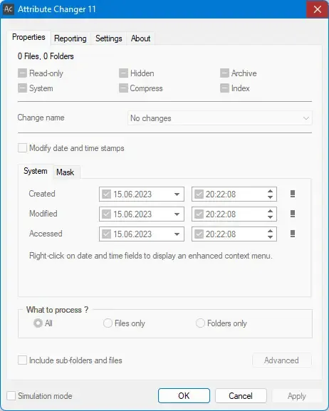 Настройки программы
