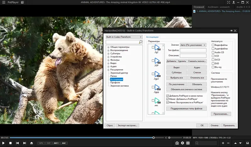 Настройки программы