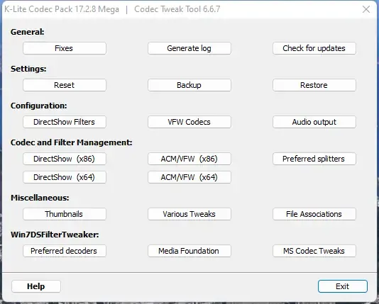 Настройки программы