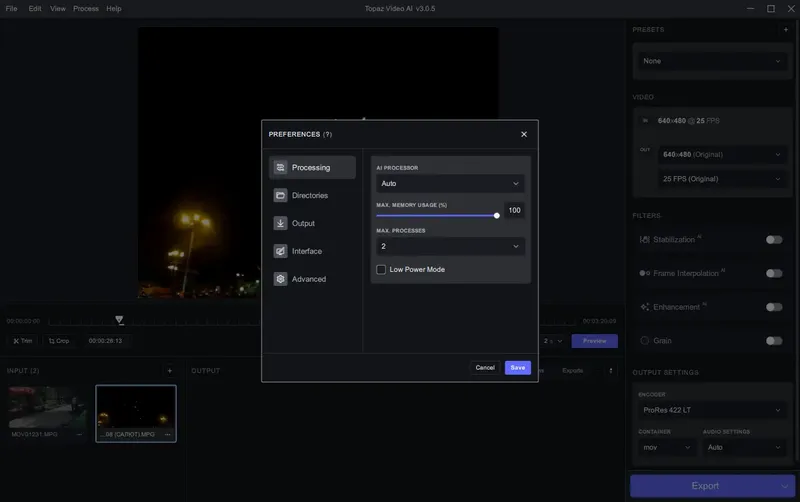 Настройки программы