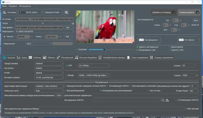 Настройки программы