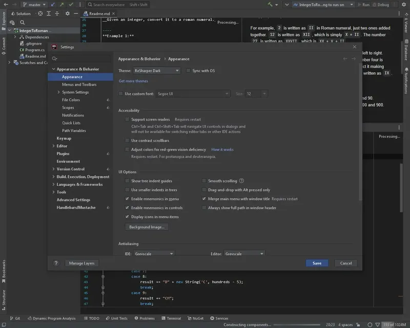 Настройки программы