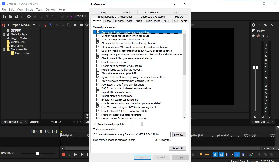 Настройки программы