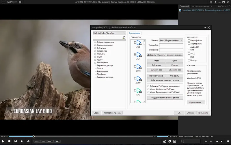 Настройки программы