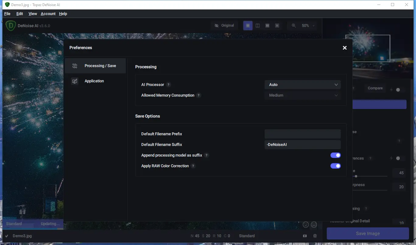 Настройки программы