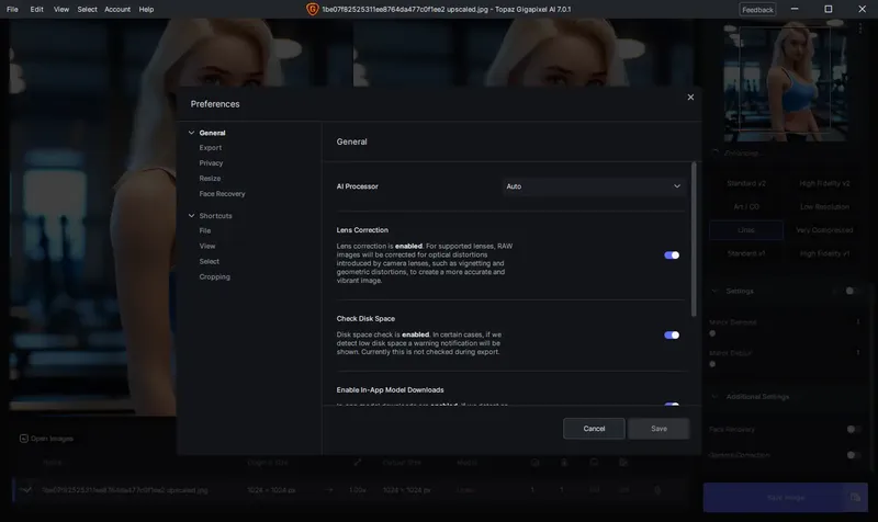 Настройки программы