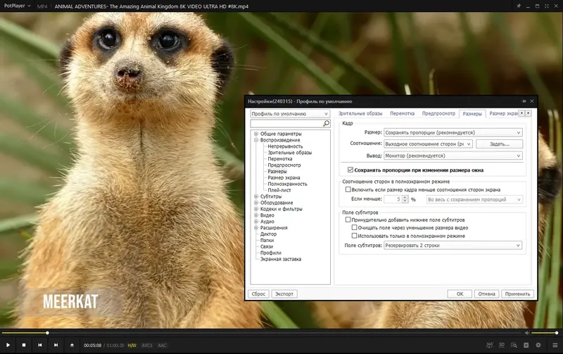Настройки программы