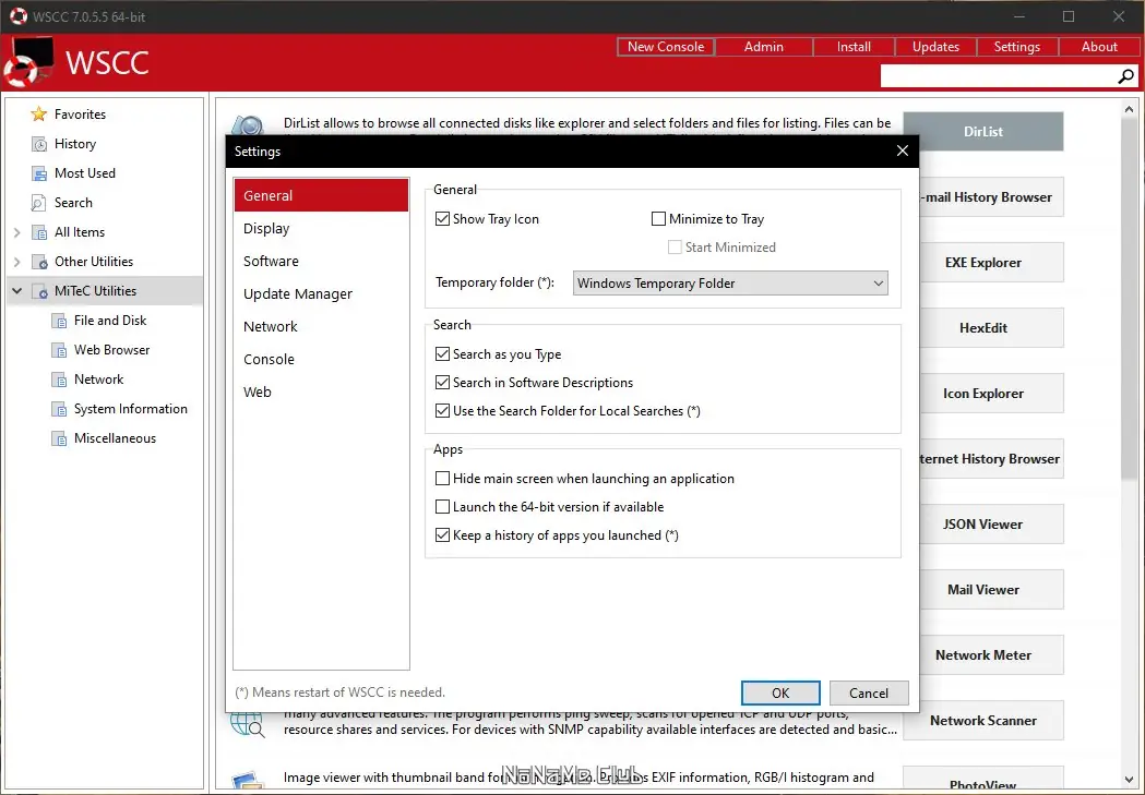 Настройки программы
