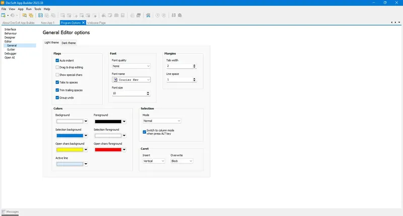 Настройки программы