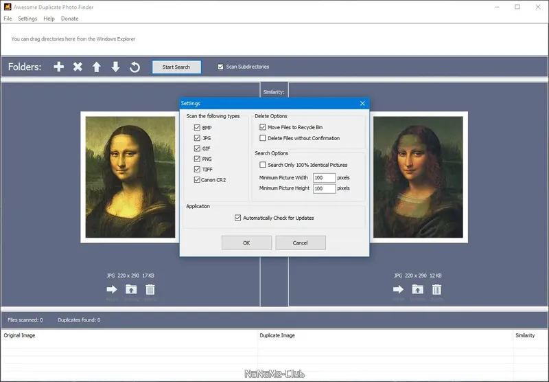 Настройки программы