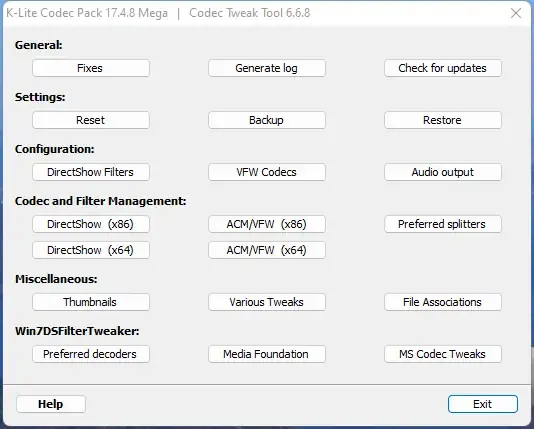 Настройки программы