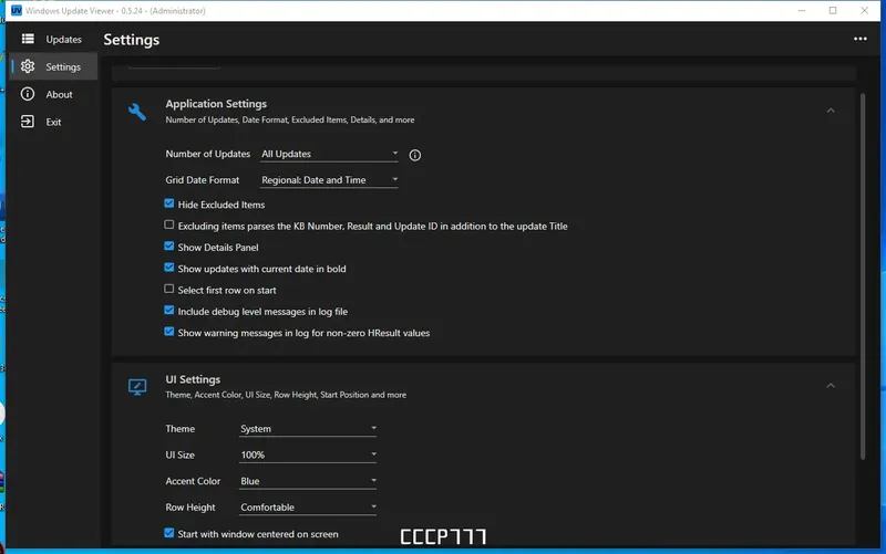 Настройки программы