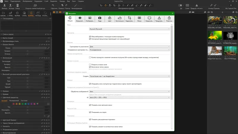 Настройки программы
