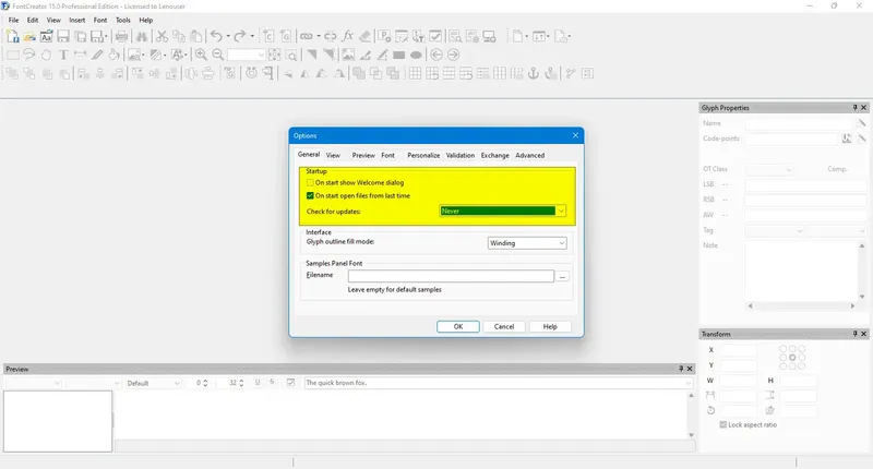 Настройки программы