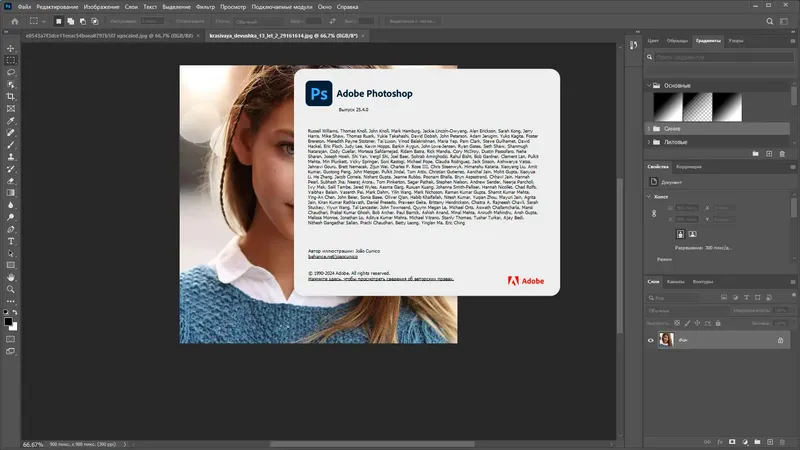Пользовательсткй интерфейс Adobe Photoshop 2024 25.4.0.319 Light (x64) Portable by 7997 [Multi Ru]