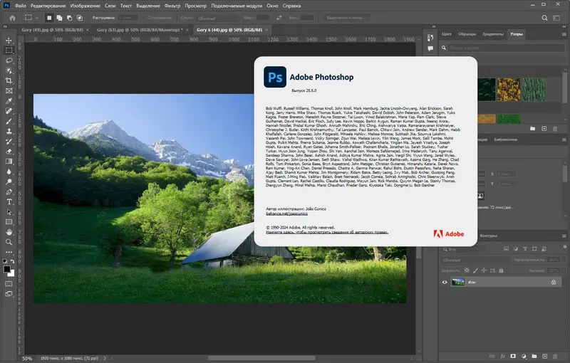 Пользовательсткй интерфейс Adobe Photoshop 2024 25.5.0.375 Light (x64) Portable by 7997 [Multi Ru]