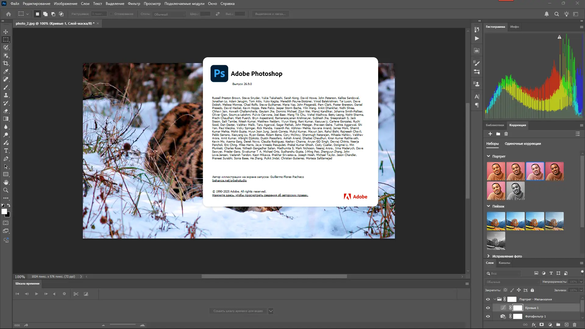 Пользовательсткй интерфейс Adobe Photoshop 2025 26.9.0.15 Light (x64) Portable by 7997 (31.07.2025) [Multi Ru]