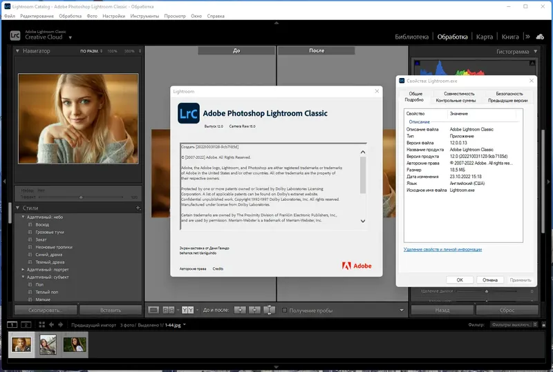 Пользовательсткй интерфейс Adobe Photoshop Lightroom Classic 12.0.0.13 RePack by PooShock [Multi Ru]