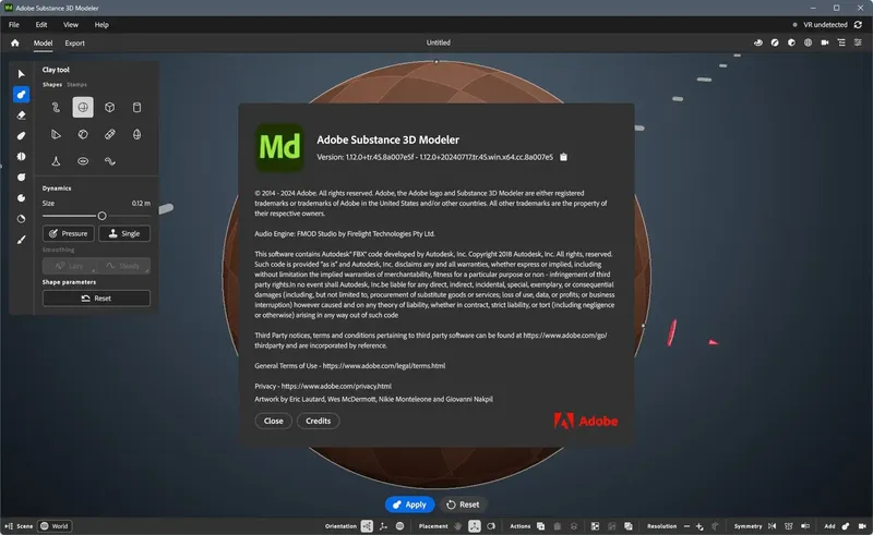 Пользовательсткй интерфейс Adobe Substance 3D Modeler 2024 1.12.0.45 (x64) Portable by 7997 [Multi]