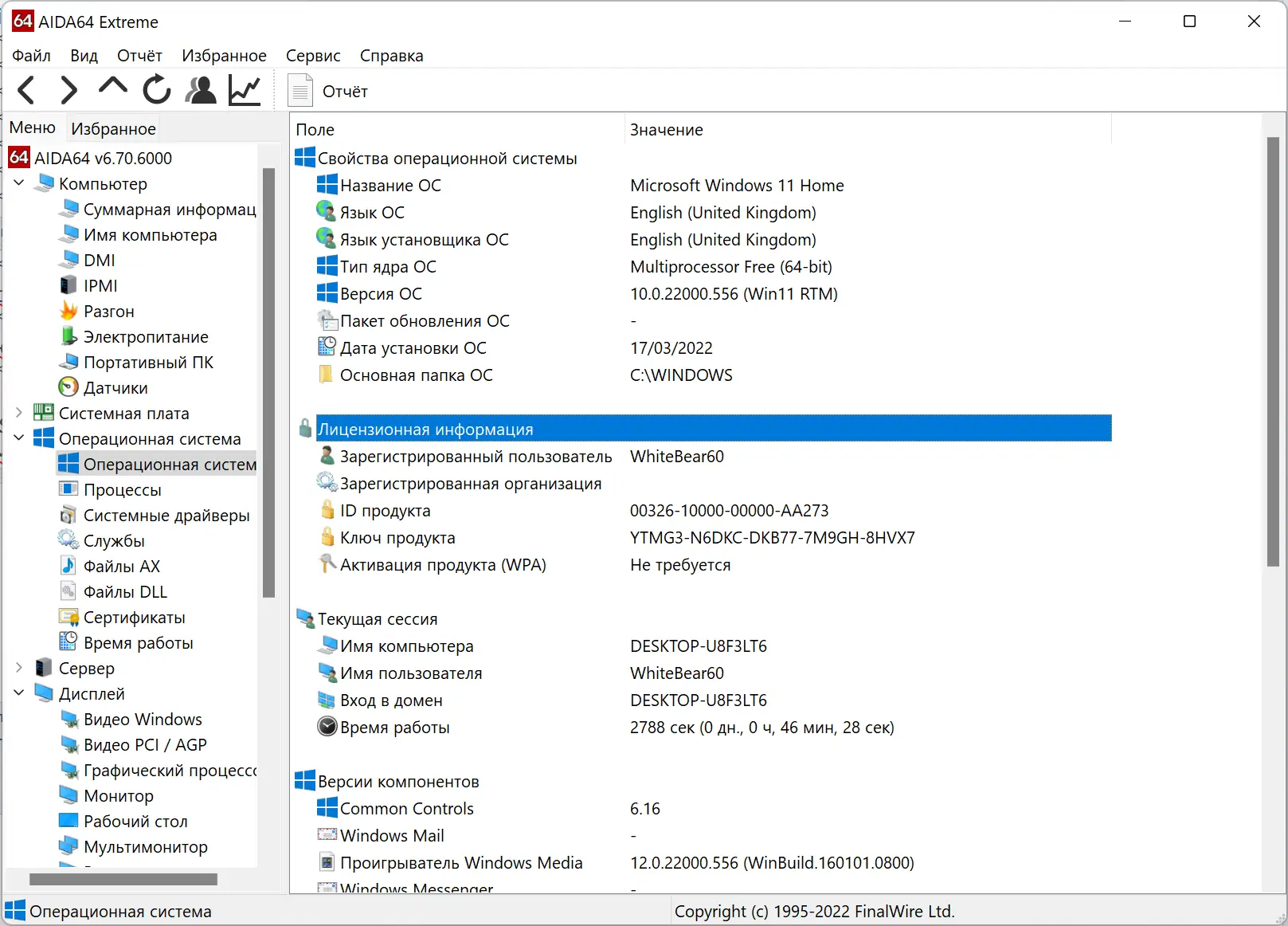 Пользовательсткй интерфейс AIDA64 Extreme Engineer Business Network Audit 6.70.6000 + Portable [Multi Ru]