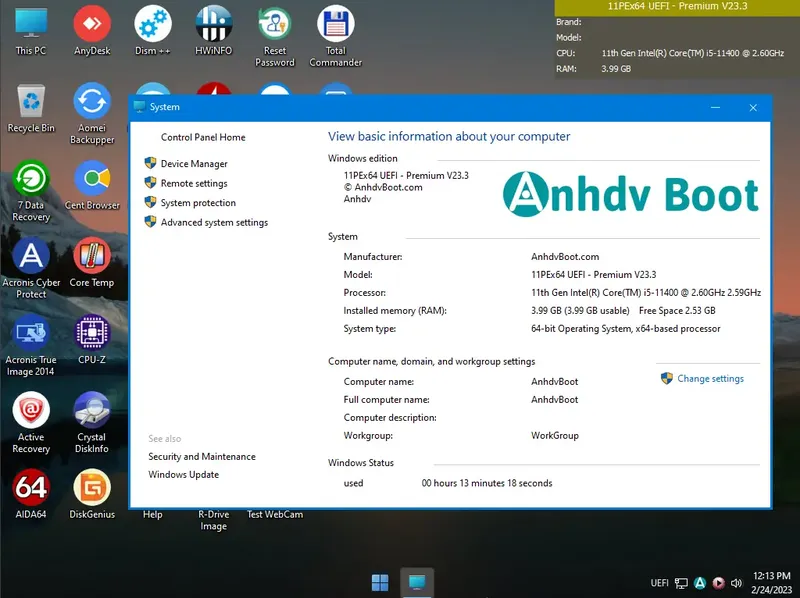 Пользовательсткй интерфейс Anhdv Boot 2023 Premium v23.3 x86-x64 (03.02.2023) [En]