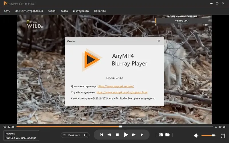 Пользовательсткй интерфейс AnyMP4 Blu-ray Player 6.5.62 Portable by 7997 [Multi Ru]