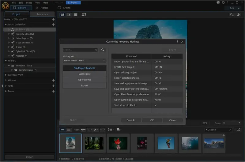 Пользовательсткй интерфейс CyberLink PhotoDirector Ultra 15.3.1611.0 (x64) Portable by 7997 [Multi]