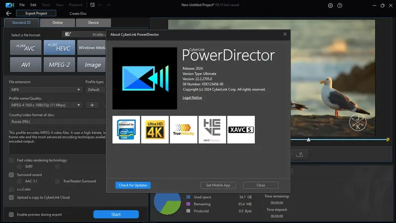Пользовательсткй интерфейс CyberLink PowerDirector 2024 Ultimate 22.2.2705.0 (x64) [Multi]