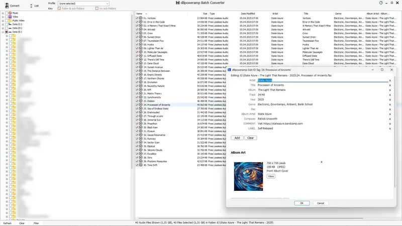 Пользовательсткй интерфейс dBpoweramp Music Converter 2025.04.17 Reference (x64) Portable by FC Portable [En]