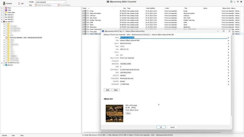 Пользовательсткй интерфейс dBpoweramp Music Converter 2025.06.05 Reference (x64) Portable by FC Portable [En]