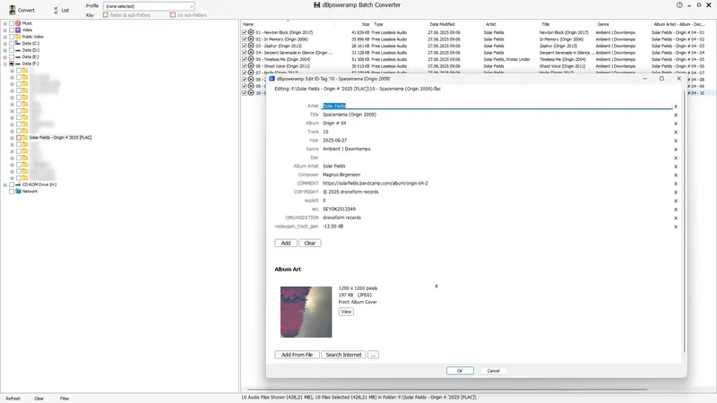 Пользовательсткй интерфейс dBpoweramp Music Converter 2025.07.14 Reference (x64) Portable by FC Portable [En]