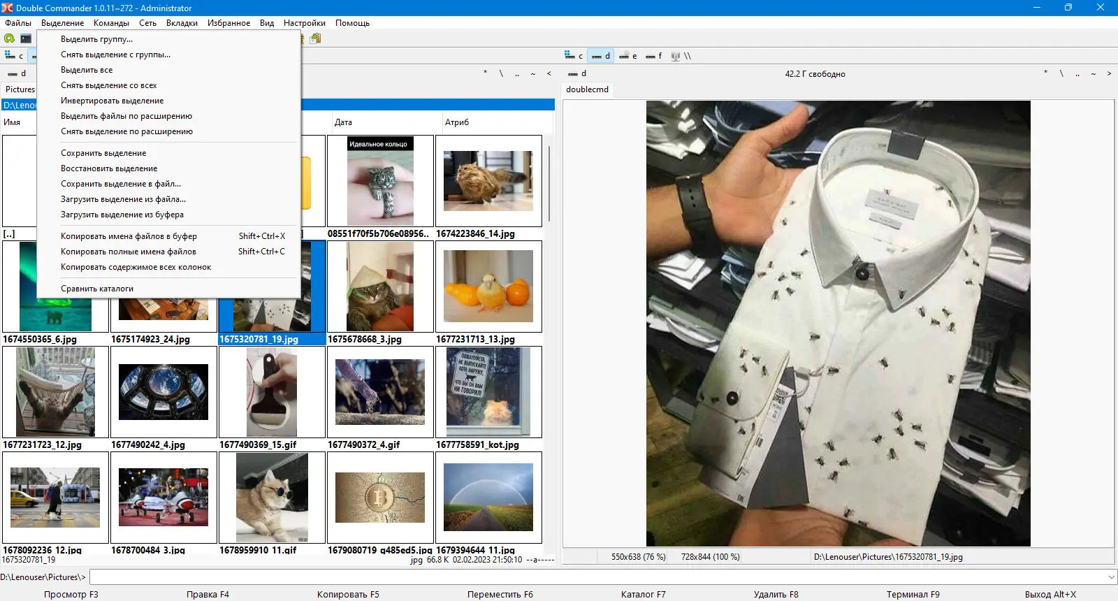 Пользовательсткй интерфейс Double Commander 1.0.11 + Portable [Multi Ru]