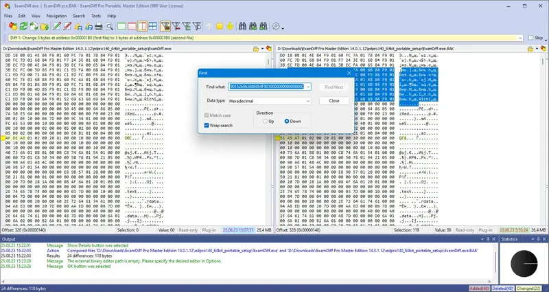 Пользовательсткй интерфейс ExamDiff Pro Master Edition 14.0.1.12 + Portable [En]