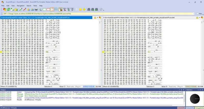 Пользовательсткй интерфейс ExamDiff Pro Master Edition 14.0.1.13 + Portable [En]