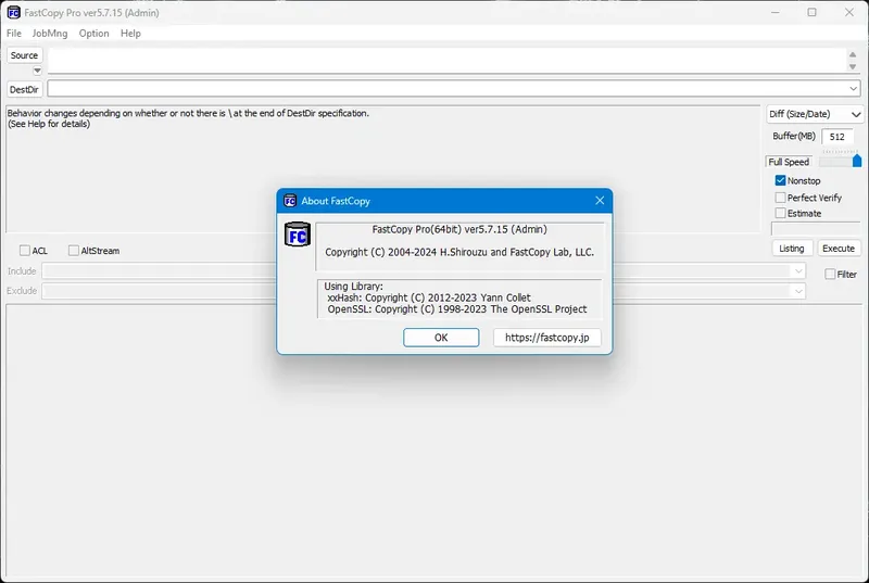 Пользовательсткй интерфейс FastCopy Pro 5.7.15 Portable by FC Portables [Multi]