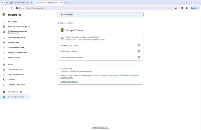 Пользовательсткй интерфейс Google Chrome 123.0.6312.86 Portable by Cento8 [Ru En]