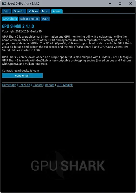 Пользовательсткй интерфейс GPU Shark II 2.4.1.0 + Portable [En]