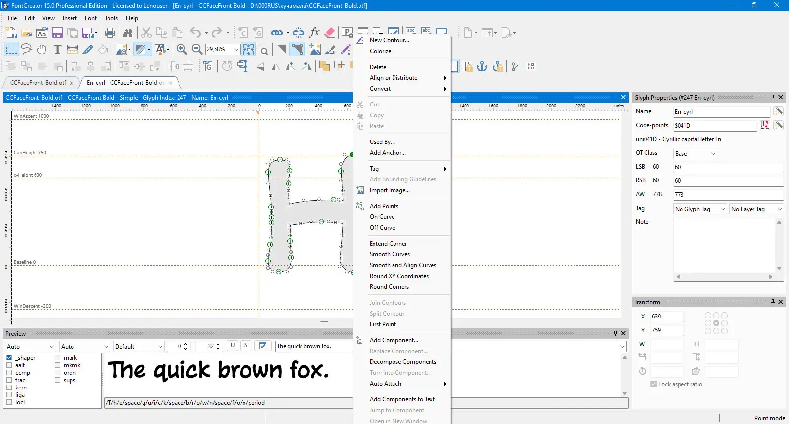 Пользовательсткй интерфейс High-Logic FontCreator Professional Edition 15.0.0.2955 [En]
