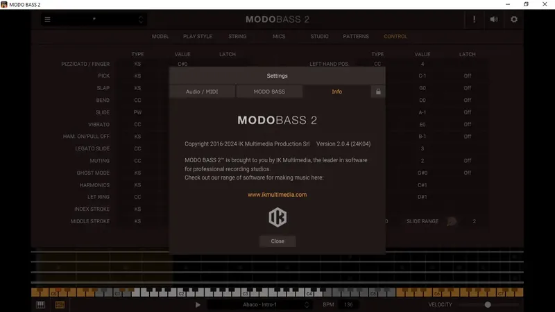 Пользовательсткй интерфейс IK Multimedia - MODO BASS 2 2.0.4 STANDALONE, VSTi, VSTi 3, AAX (x64) [En]
