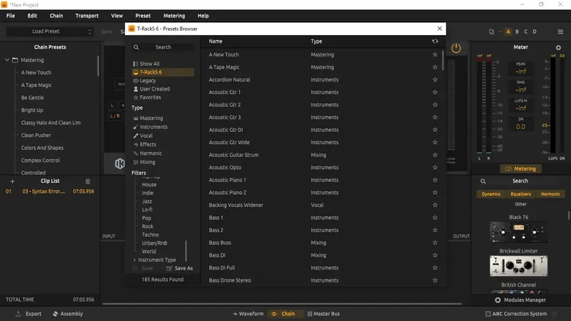 Пользовательсткй интерфейс IK Multimedia - T-RackS 6 MAX 6.1.0 STANDALONE, VST 3, AAX (x64) [En]