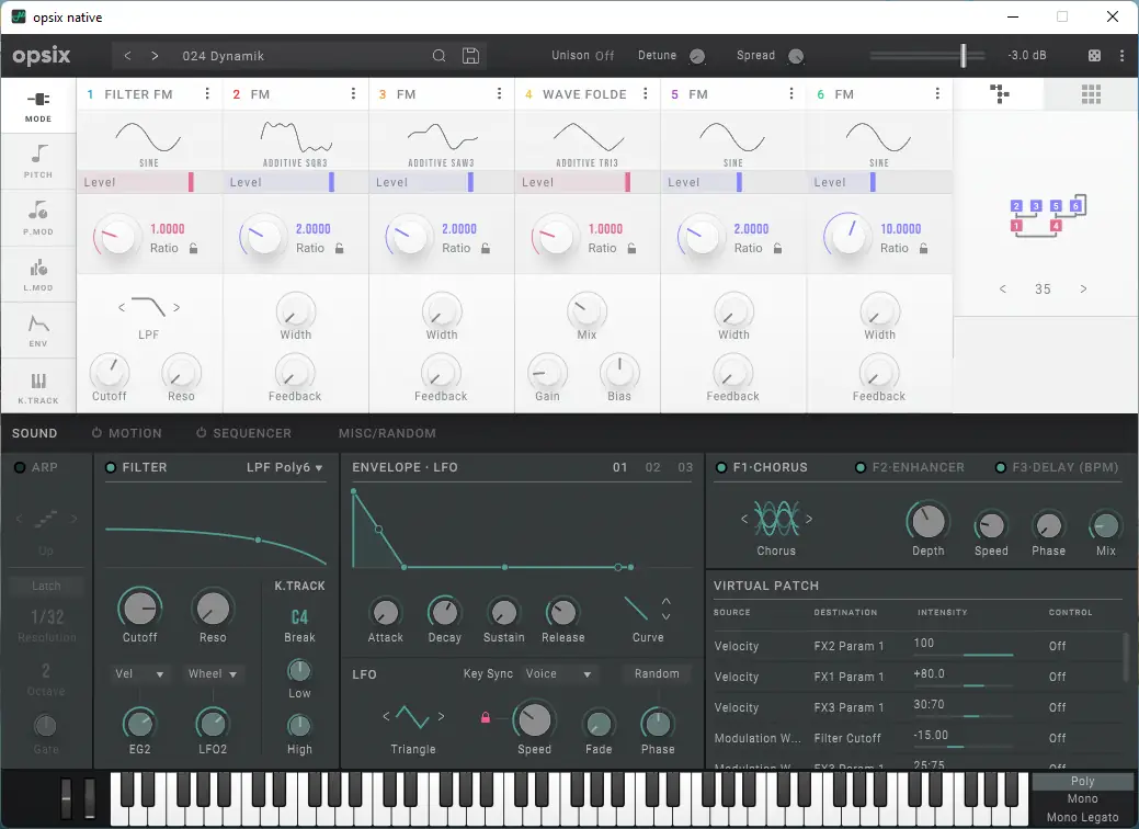Пользовательсткй интерфейс KORG - Opsix Native 1.0.1 Standalone, VSTi 3, AAX (x64) [En]
