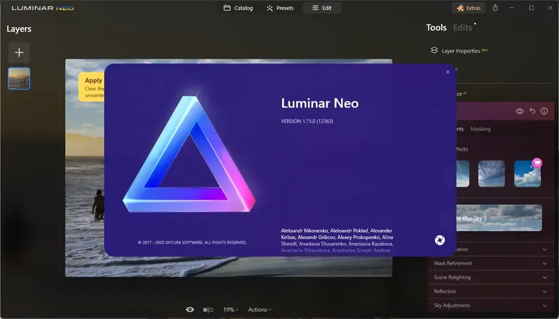 Пользовательсткй интерфейс Luminar Neo 1.15.0.12363 (x64) Portable by 7997 [Multi]