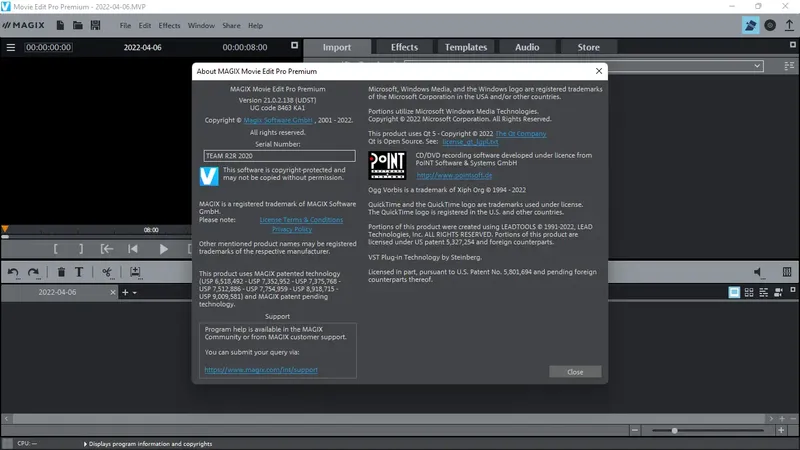 Пользовательсткй интерфейс MAGIX Movie Edit Pro 2022 Premium 21.0.2.138 (x64) [Multi]