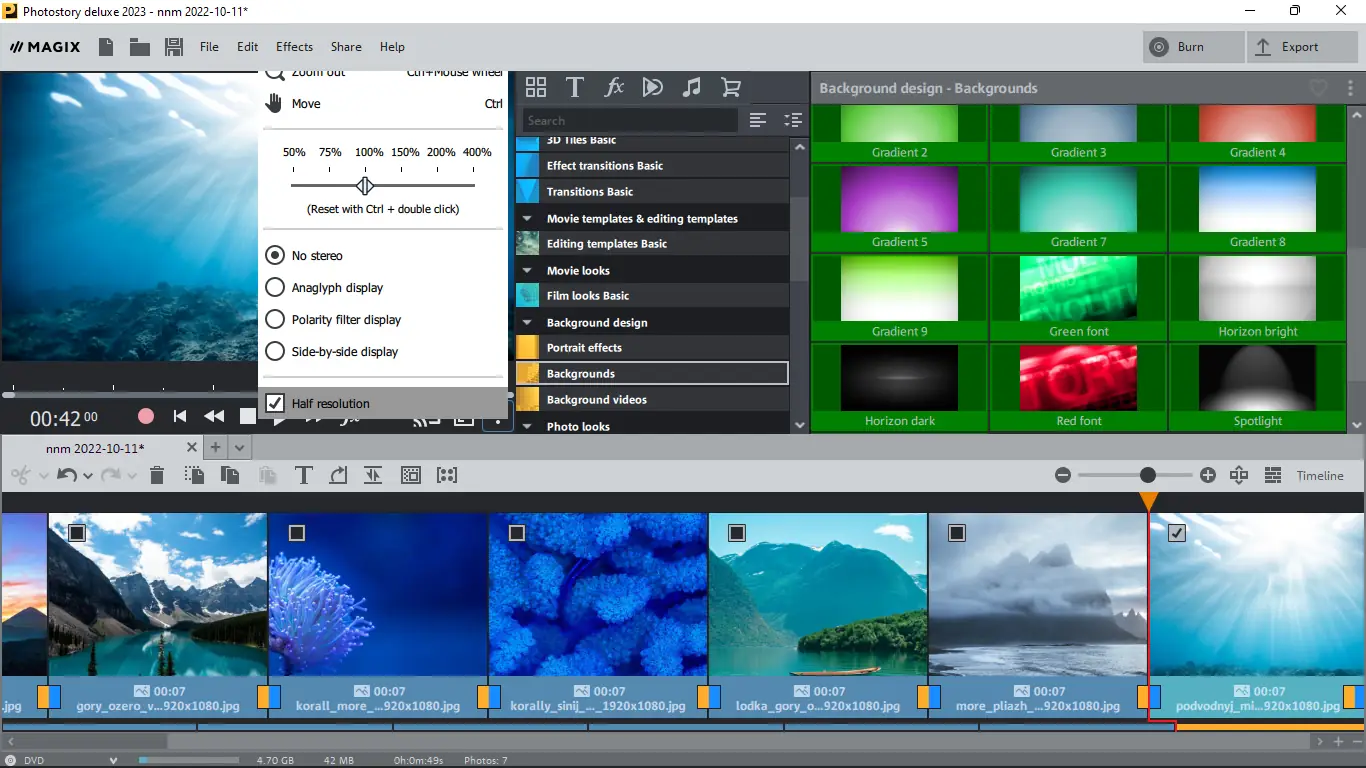 Пользовательсткй интерфейс MAGIX Photostory Deluxe 2023 22.0.3.145 (x64) [Multi]