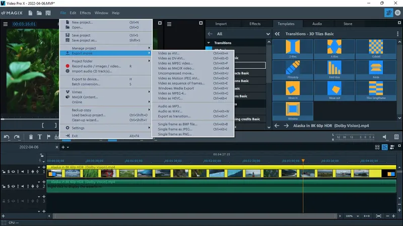 Пользовательсткй интерфейс MAGIX Video Pro X13 19.0.2.155 (x64) [Multi]
