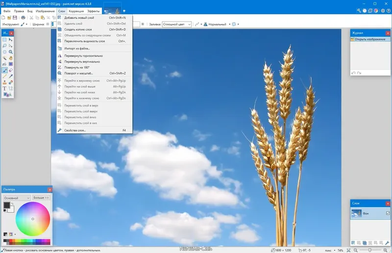 Пользовательсткй интерфейс Paint.NET 4.3.8 Final + Portable [Multi Ru]